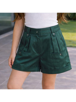 Purple United Kids - Girls Shorts Dark Green With Utility Pockets And Tailored Fit