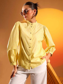Saint G - Saint Adeline Amber Stripe Cotton Shirt