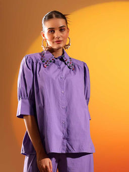 Saint G - Saint Cecilia Embellished Cotton Shirt