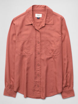 American Eagle - Ae Bestie Long-Sleeve Button-Up Shirt