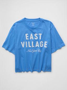 American Eagle - Ae Boxy Graphic T-Shirt Blue