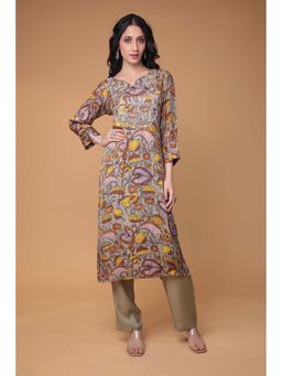 Zari Jaipur - Women Green Silk Printed Kurta & Pant