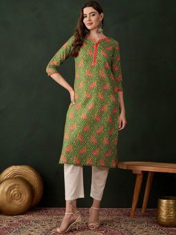 Gahan - Women Floral Printed Kurta - Green