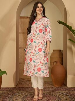 Gahan - Women Pink Blended Kurtas - Pink