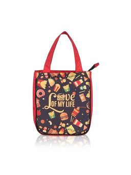 Echo Boomers - Red Food Printed Lunch Bag- Insulated, Spacious & Stylish for School, Work, or Outings