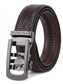 HAYES LONDON - Men's Genuine Leather Reversible Brown Belt