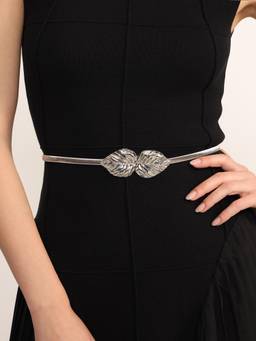 Kazo - Women Silver Kast Metal Embellished Belt