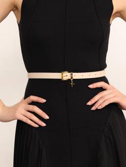 Kazo - Women Beige Interbuckle Belt