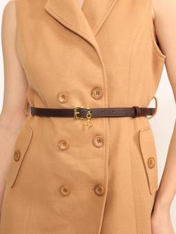 Kazo - Women Brown Interbuckle Belt