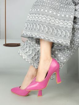 ELLE - Pink Women Solid Plain Heels