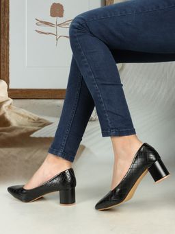 ELLE - Black Women Textured Heels