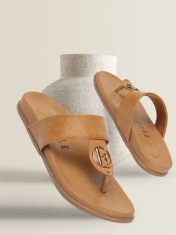 ELLE - Tan Women Solid Plain Flats