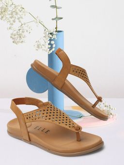 ELLE - Tan Women Woven Flats