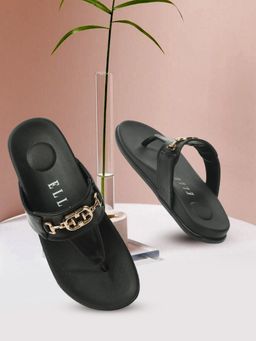 ELLE - Black Women Solid Plain Flats