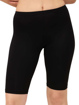 SOIE - Mid Rise Soft Polyamide Spandex Knee Length Cycling shorts-Black