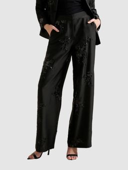Forever New - Black Sonnie Sequin Wide Leg Trouser