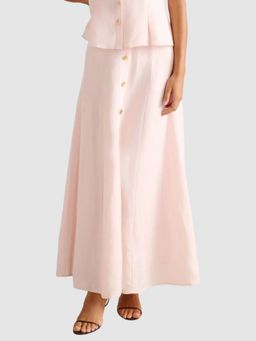 Forever New - Pink Foster Button Maxi Skirt