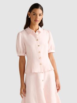 Forever New - Pink Foster Button Down Top