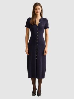 Forever New - Blue Stitch Interest Midi Dress