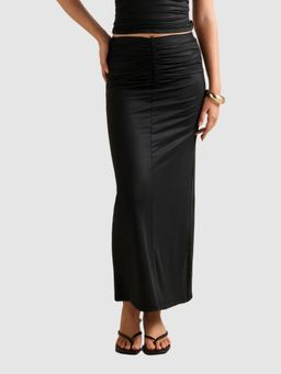 Forever New - Black Savannah Ruched Mesh Skirt