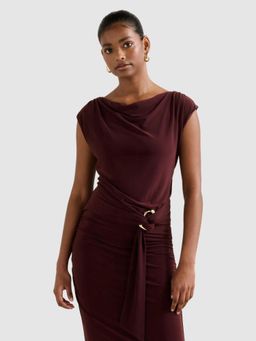 Forever New - Burgundy Jazelle Petite Hardware Detail Top