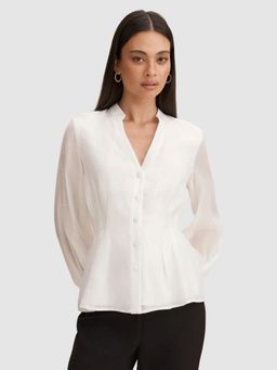 Forever New - White Indie Tuck Shirt