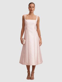 Forever New - Pink Kayla Structured Satin Midi Dress