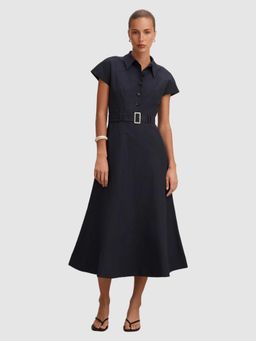 Forever New - Blue Maria Poplin Shirt Midi Dress with Belt