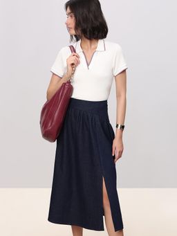 VERO MODA - Organic Cotton Blend Polo T-shirt- White