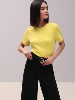 VERO MODA - Organic Cotton T-shirt - Yellow