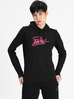 Puma - Graphic Womens Black Hoodie