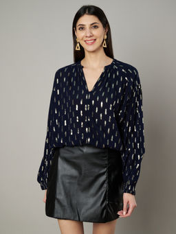 AMAGYAA - Black Self Design Top