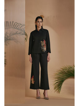 ORIGANI - Black Embroidered Shirt