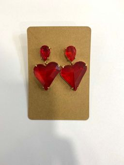BEAUTY SPOT JEWELLERY - Crimson Passion Faceted Heart Drops Earrings