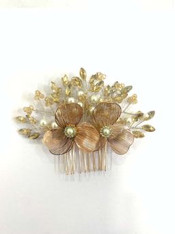 BEAUTY SPOT JEWELLERY - Rose Gold Blossom Pearl Hair Comb Pin