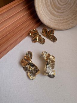 Niska - Statement 18K Gold Plated Anti Tarnish Earrings (Pack Of 2)