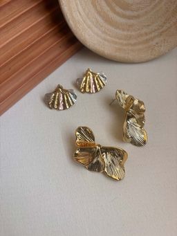 Niska - Statement 18K Gold Plated Anti Tarnish Earrings (Pack Of 2)