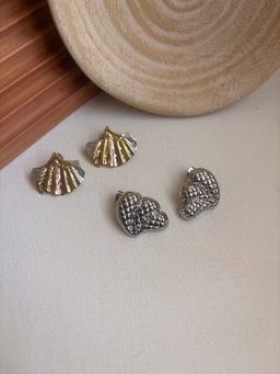 Niska - Statement 18K Gold Plated Anti Tarnish Earrings (Pack Of 2)