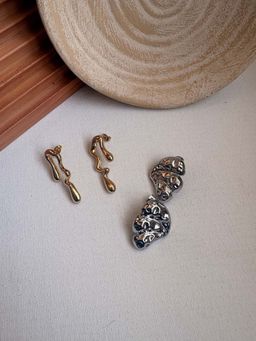 Niska - Statement 18K Gold Plated Anti Tarnish Earrings (Pack Of 2)