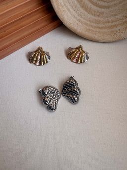 Niska - Statement 18K Gold Plated Anti Tarnish Earrings (Pack Of 2)