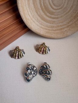 Niska - Statement 18K Gold Plated Anti Tarnish Earrings (Pack Of 2)