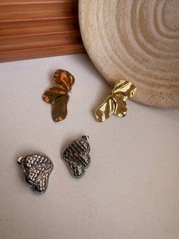 Niska - Statement 18K Gold Plated Anti Tarnish Earrings (Pack Of 2)