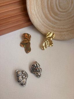 Niska - Statement 18K Gold Plated Anti Tarnish Earrings (Pack Of 2)