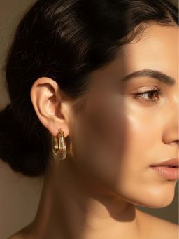 Niska - White Statement 18K Gold Plated Anti Tarnish Earrings
