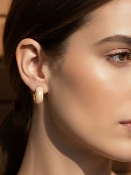 Niska - White Statement 18K Gold Plated Anti Tarnish Earrings