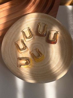 Niska - Multi-Color Statement 18K Gold Plated Anti Tarnish Earrings (Pack Of 3)