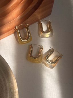 Niska - Multi-Color Statement 18K Gold Plated Anti Tarnish Earrings (Pack Of 2)