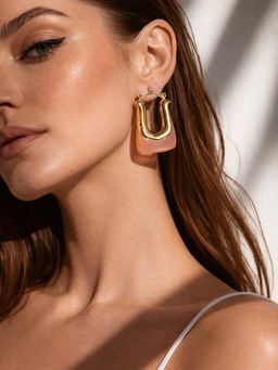 Niska - Pink Statement 18K Gold Plated Anti Tarnish Earrings