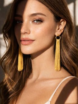 Niska - Golden Cascade Demi-Fine Tassel Earrings