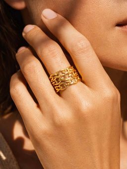 Niska - Golden Link Statement Anti Tarnish Ring